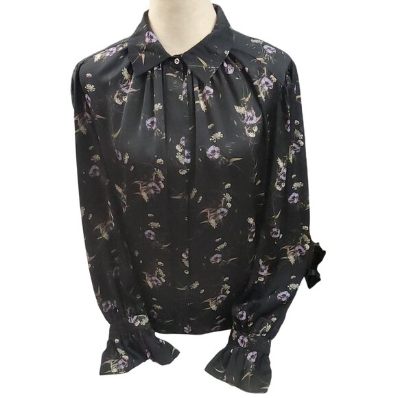 Antonio Melani Womens Floral Long Sleeve Blouse Size M - Picture 1 of 12